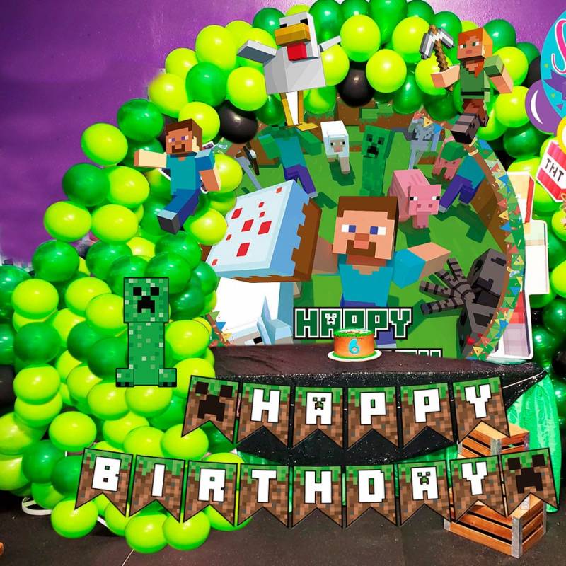 Minecraft Decoracion Cumpleaños